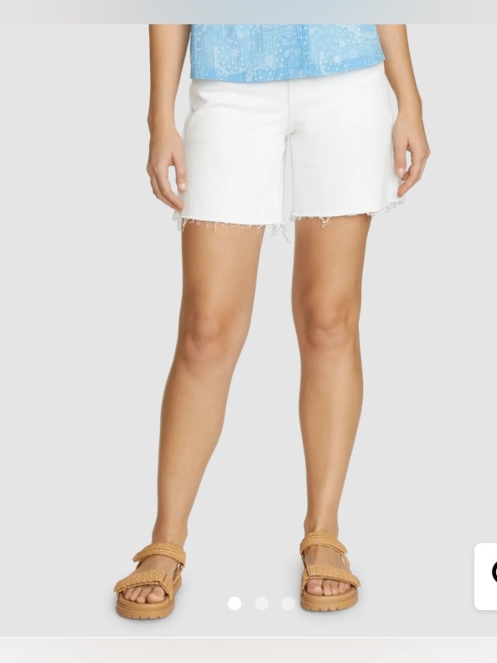 White Frayed Hem Women's Shorts